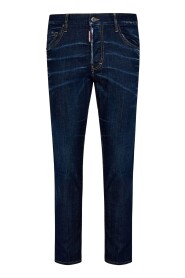 Spodnie Slim-Fit w Kolorze Niebieskim z Efektem Zniszczenia