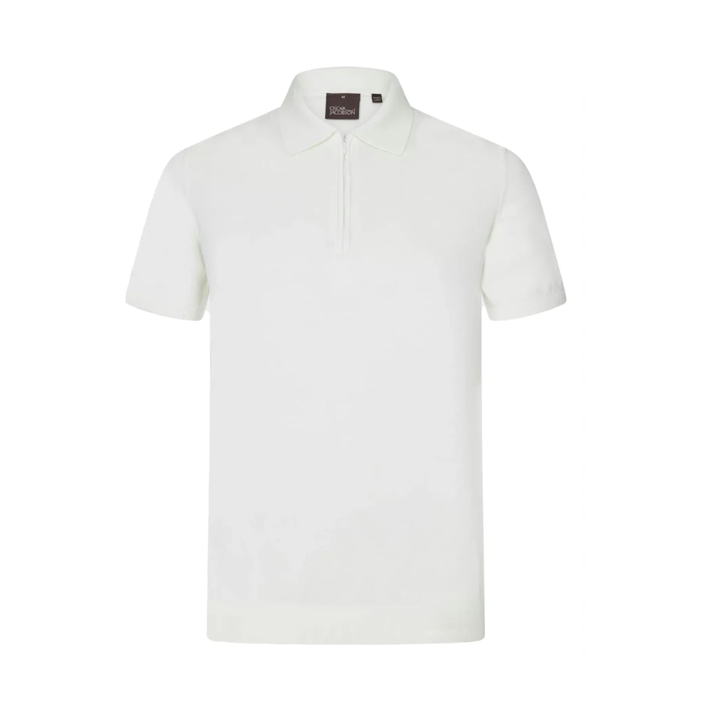 Oscar Jacobson Polo shirt met ritskraag White Heren