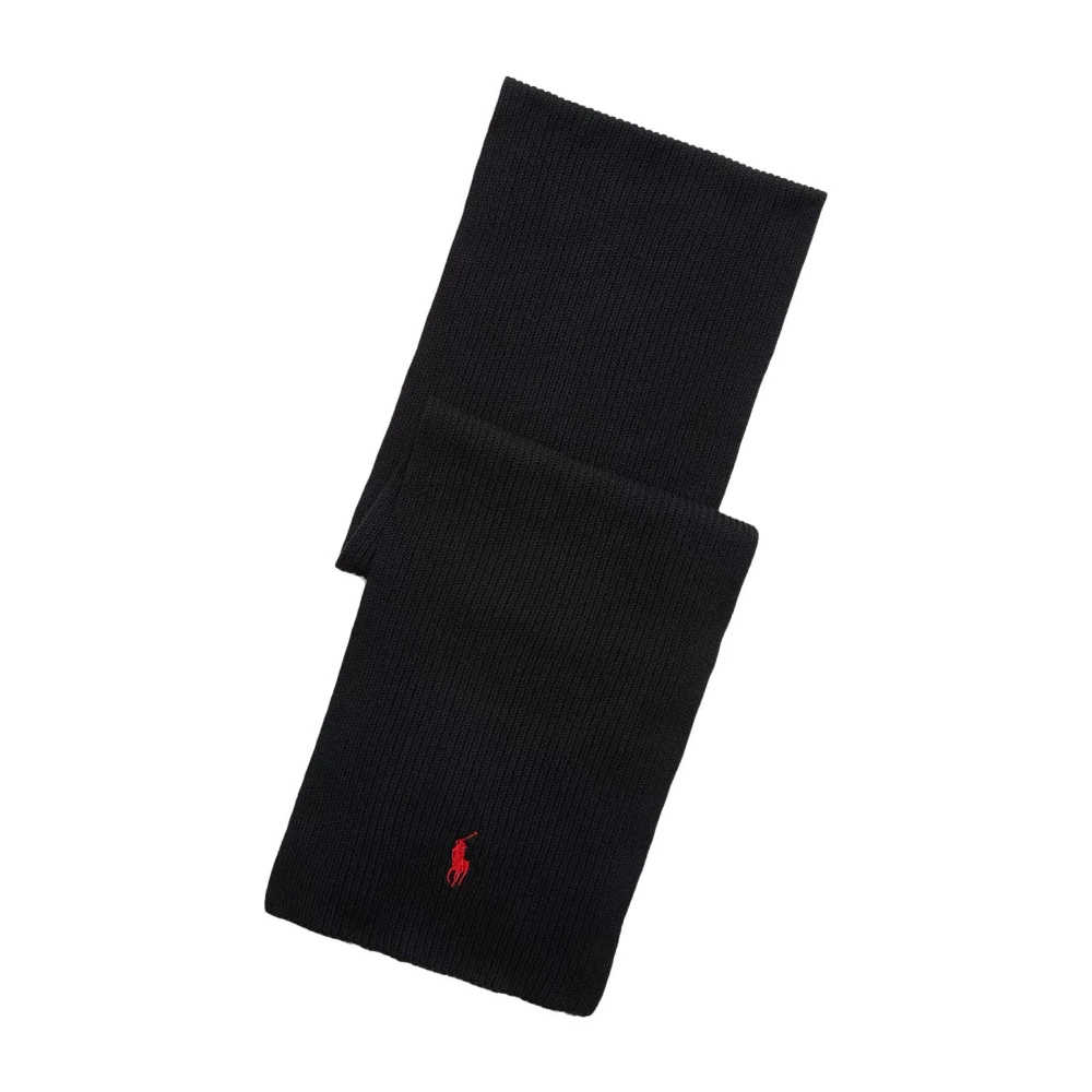 Ralph Lauren Men's Black Winter Scarves, One Size, Wool Scarf
