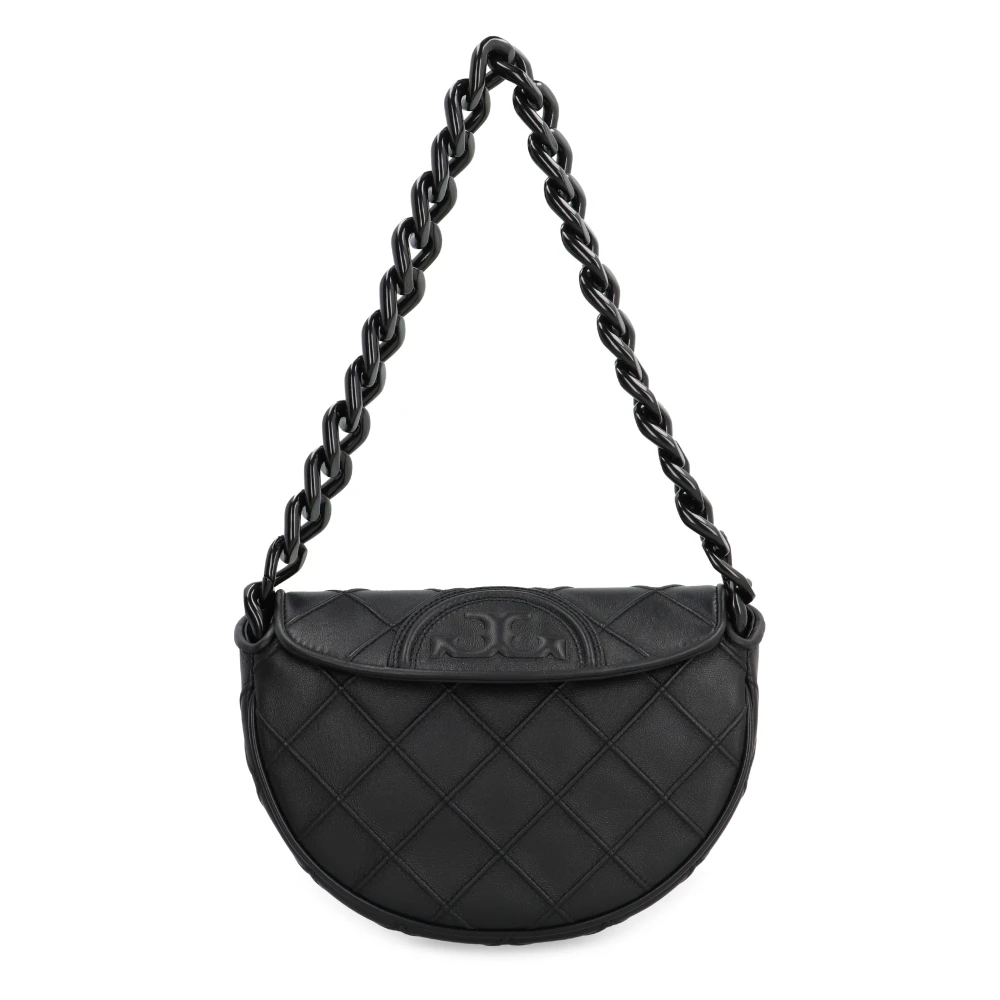 TORY BURCH Mini Leren Schoudertas met Kettinghandvat Black Dames