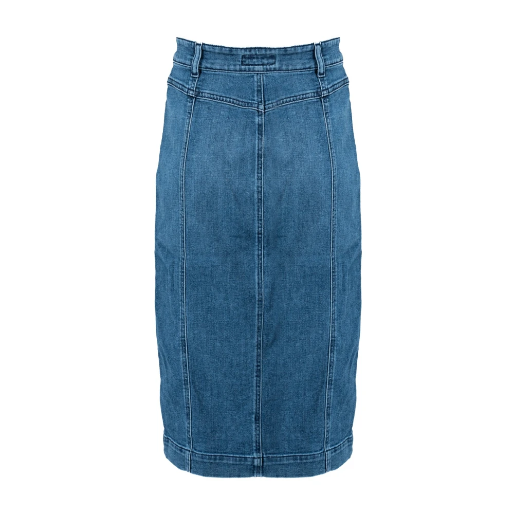 pinko Midi Rok met Logoknopen Blue Dames