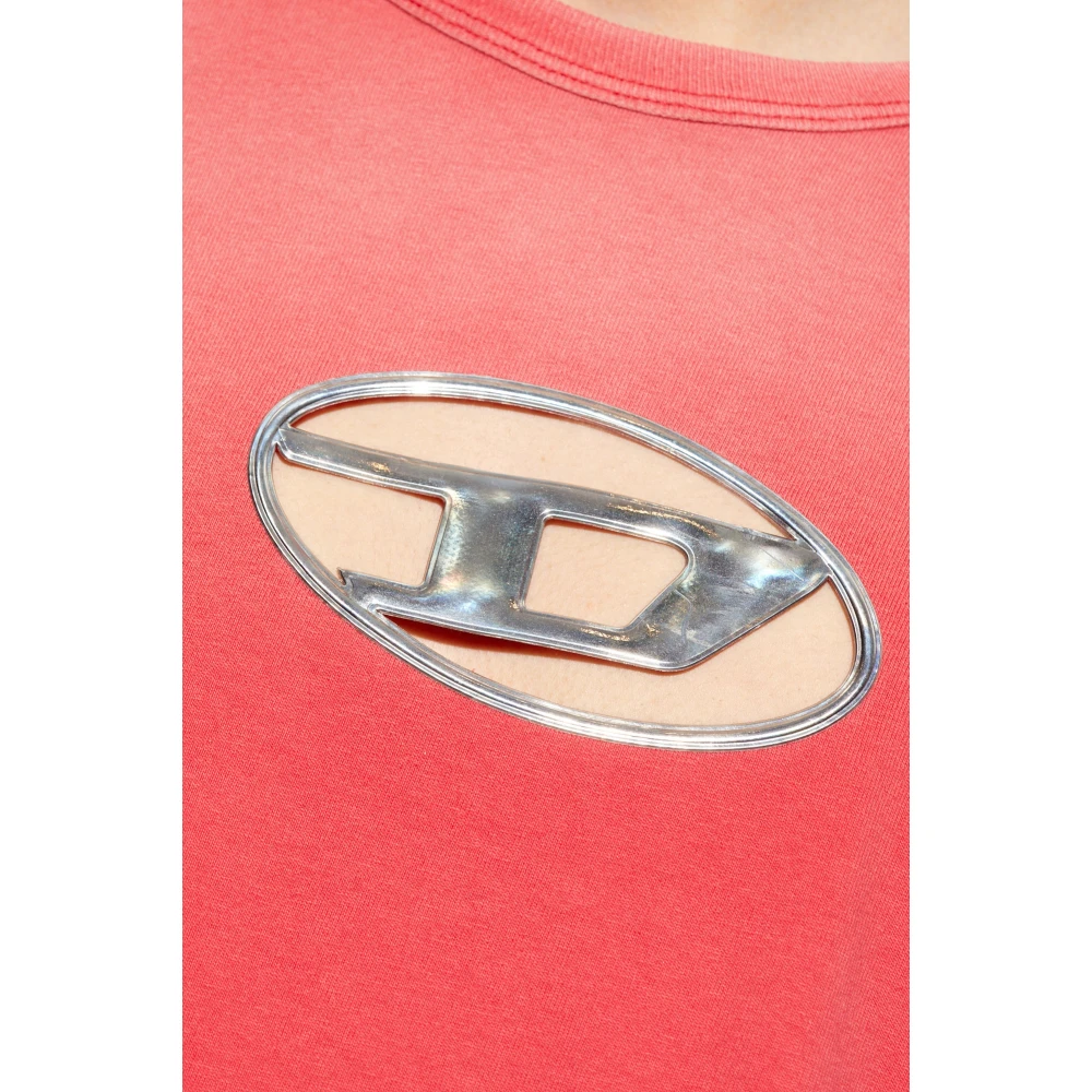 Diesel T-Croxt T-shirt met logo Red Heren