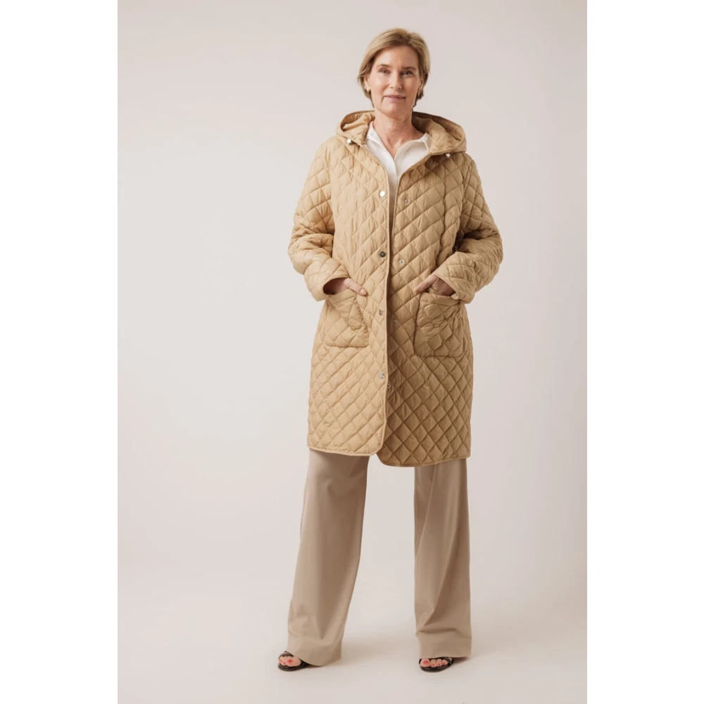 Fuchs Schmitt Hooded jas met zilveren logo Beige Dames