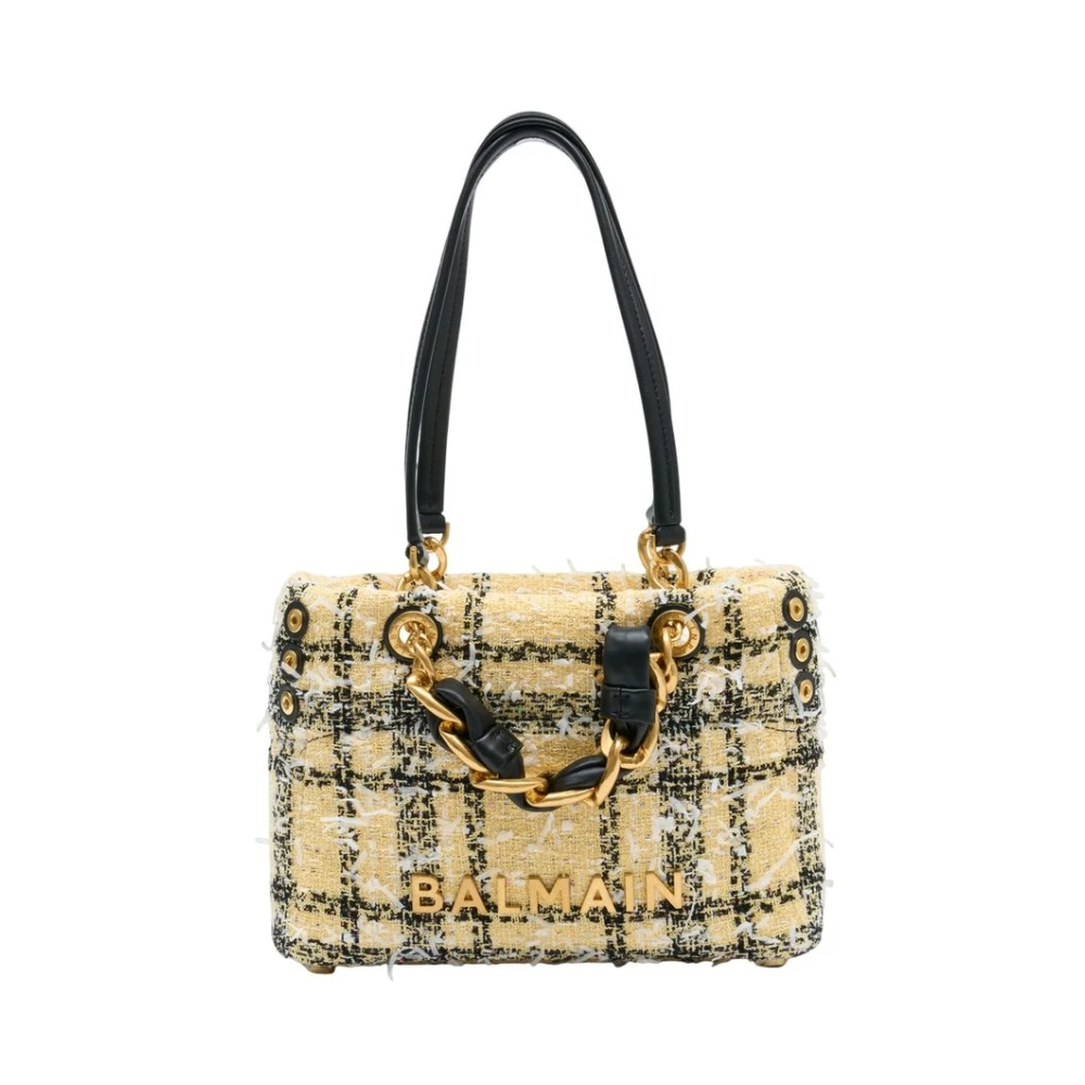 Balmain Yellow 1945 Small Shopper Bag - Female - Shopping Bags - One Size - Bags
