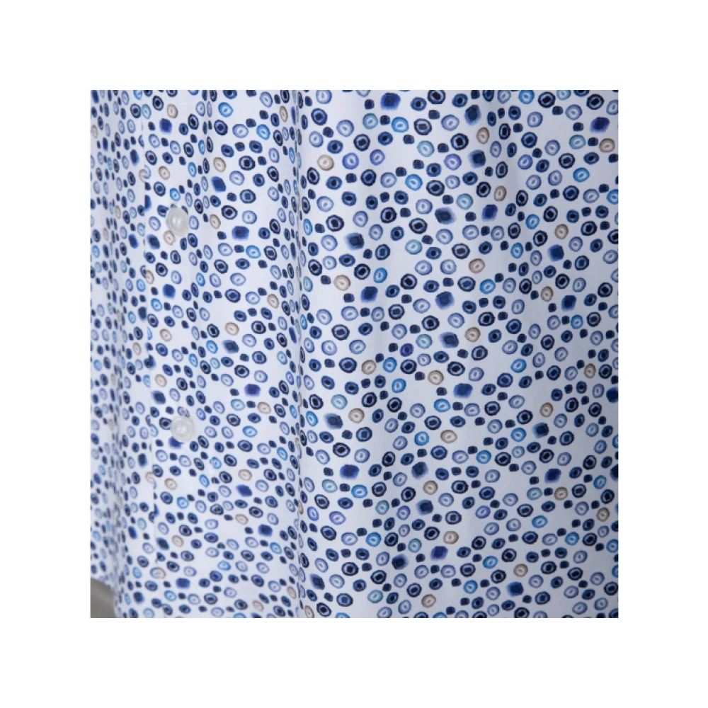 Orian Witte blouse met blauwe stippen Blue Heren