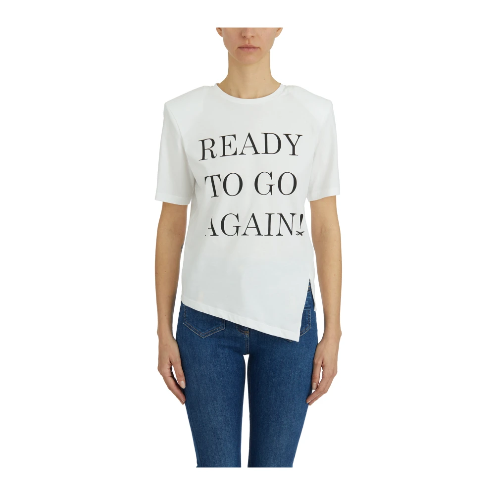 Elisabetta Franchi Katoenen letter T-shirt White Dames
