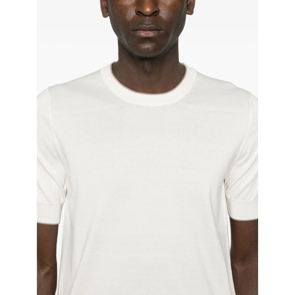 BRUNELLO CUCINELLI Wit Katoenen T-Shirt White Heren