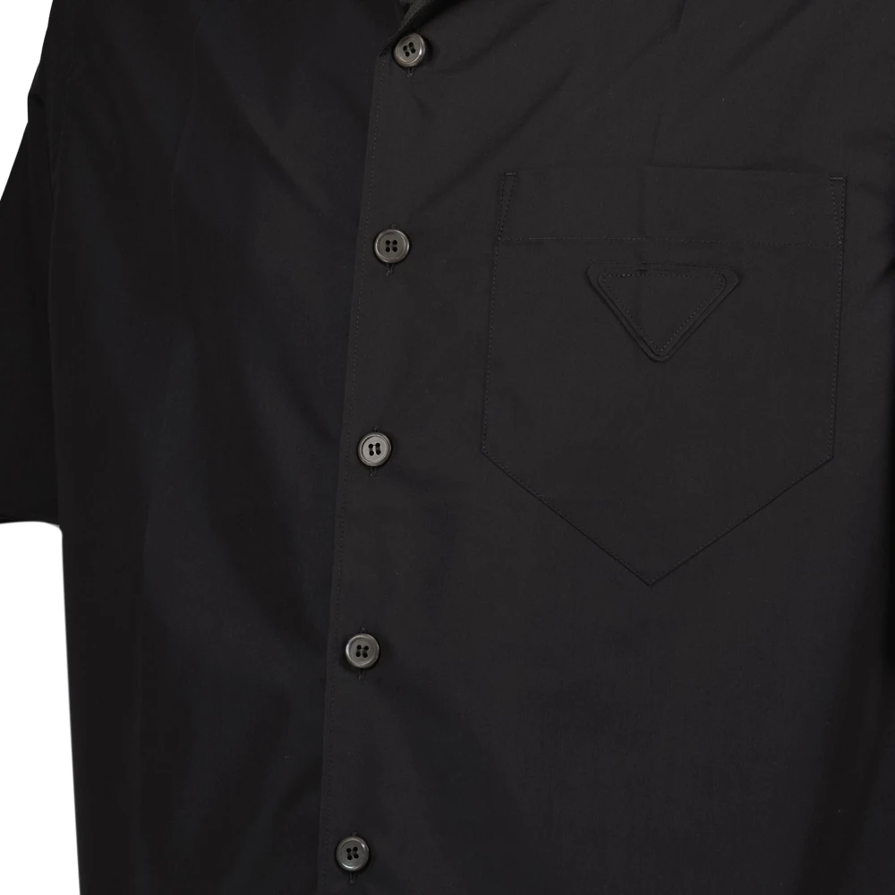 Prada Kort zwart overhemd Lente-Zomer 2025 Black Heren
