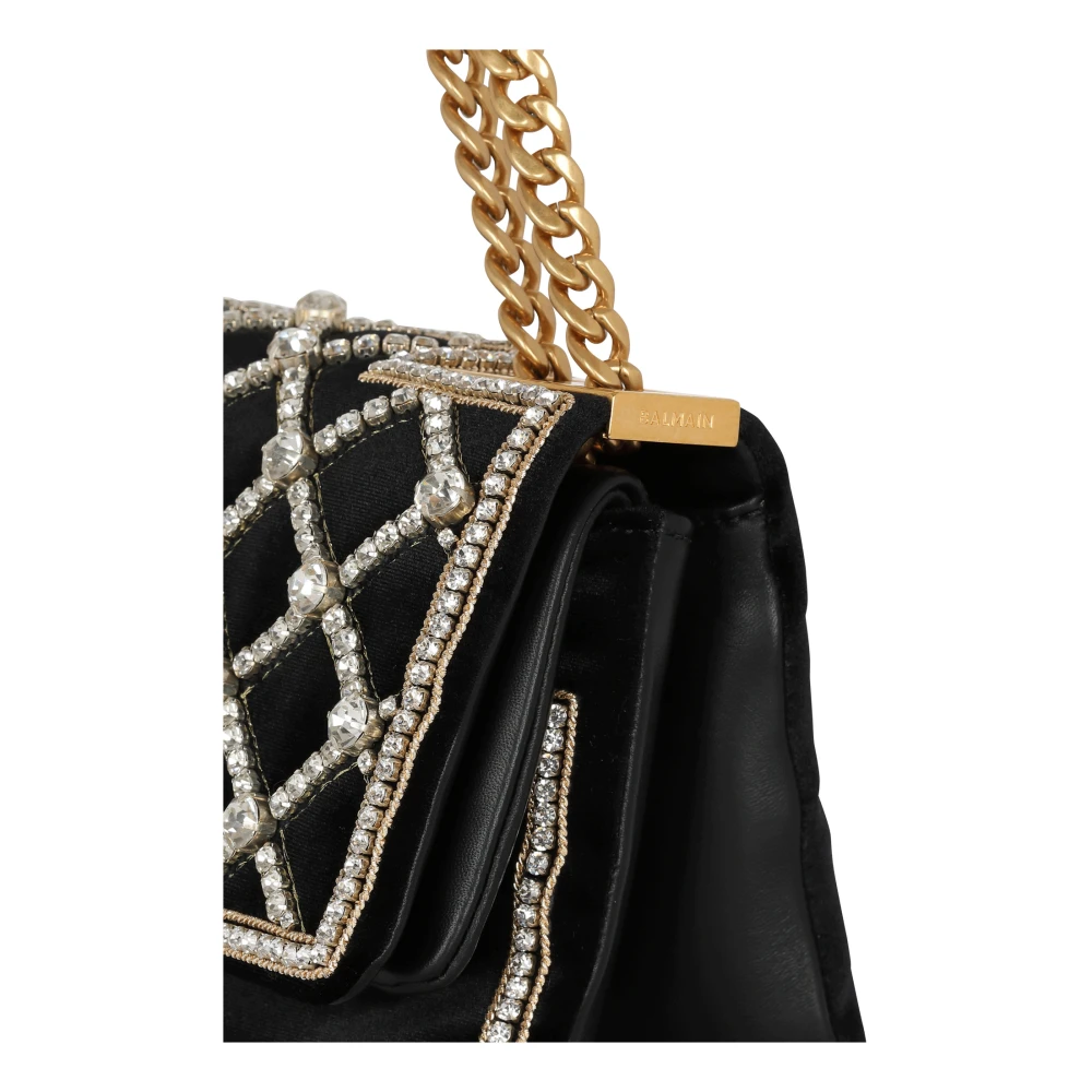 Balmain Kleine Geborduurde 1945 Tas Black Dames