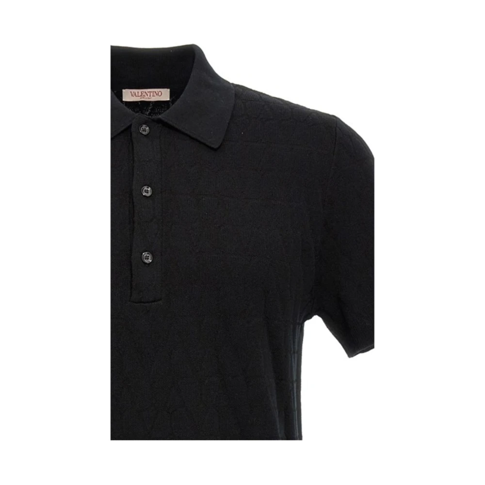 Valentino Zwarte Katoenen Polo Shirt Black Heren