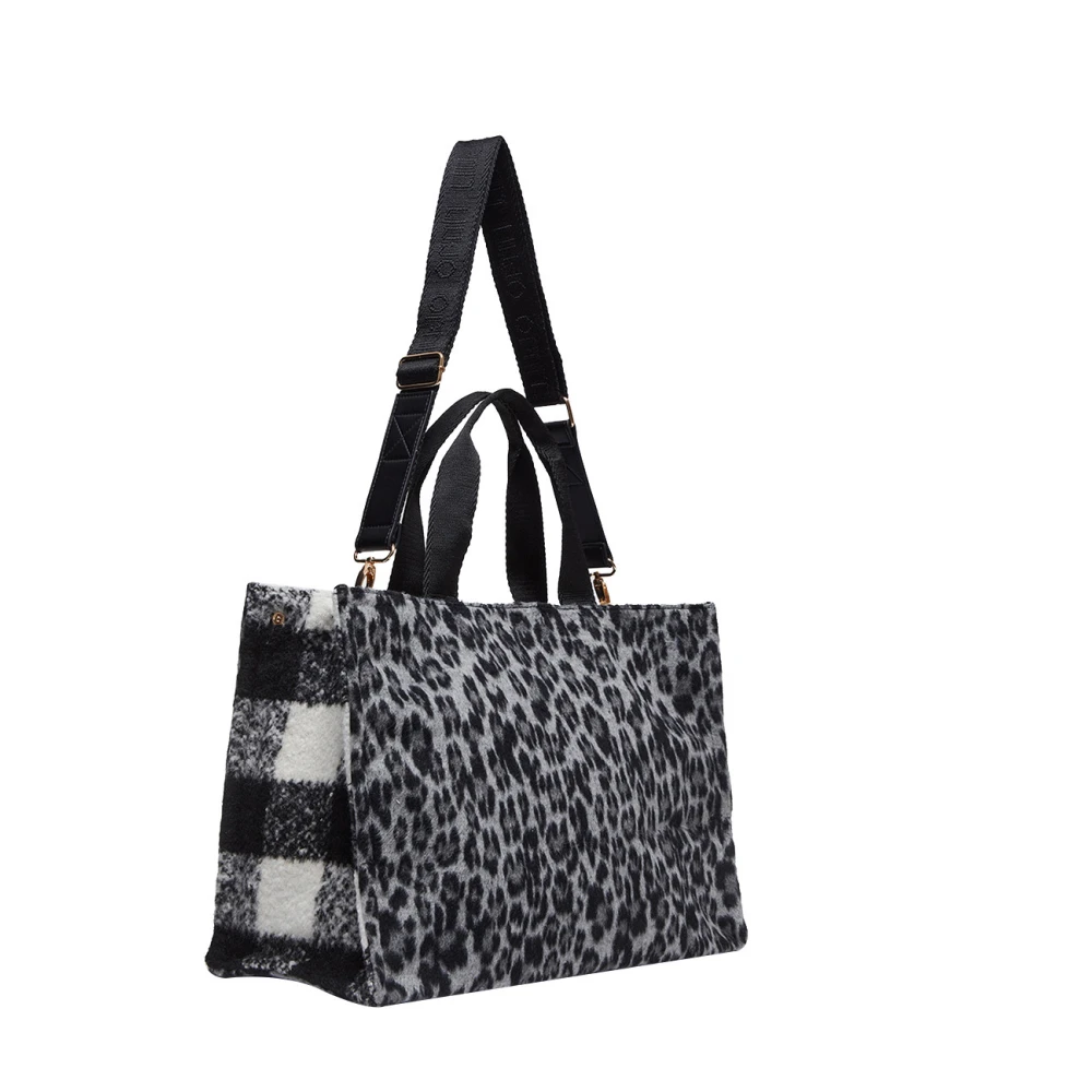 Liu Jo Elegante Zwarte Handtas met Gouden Details Black Dames