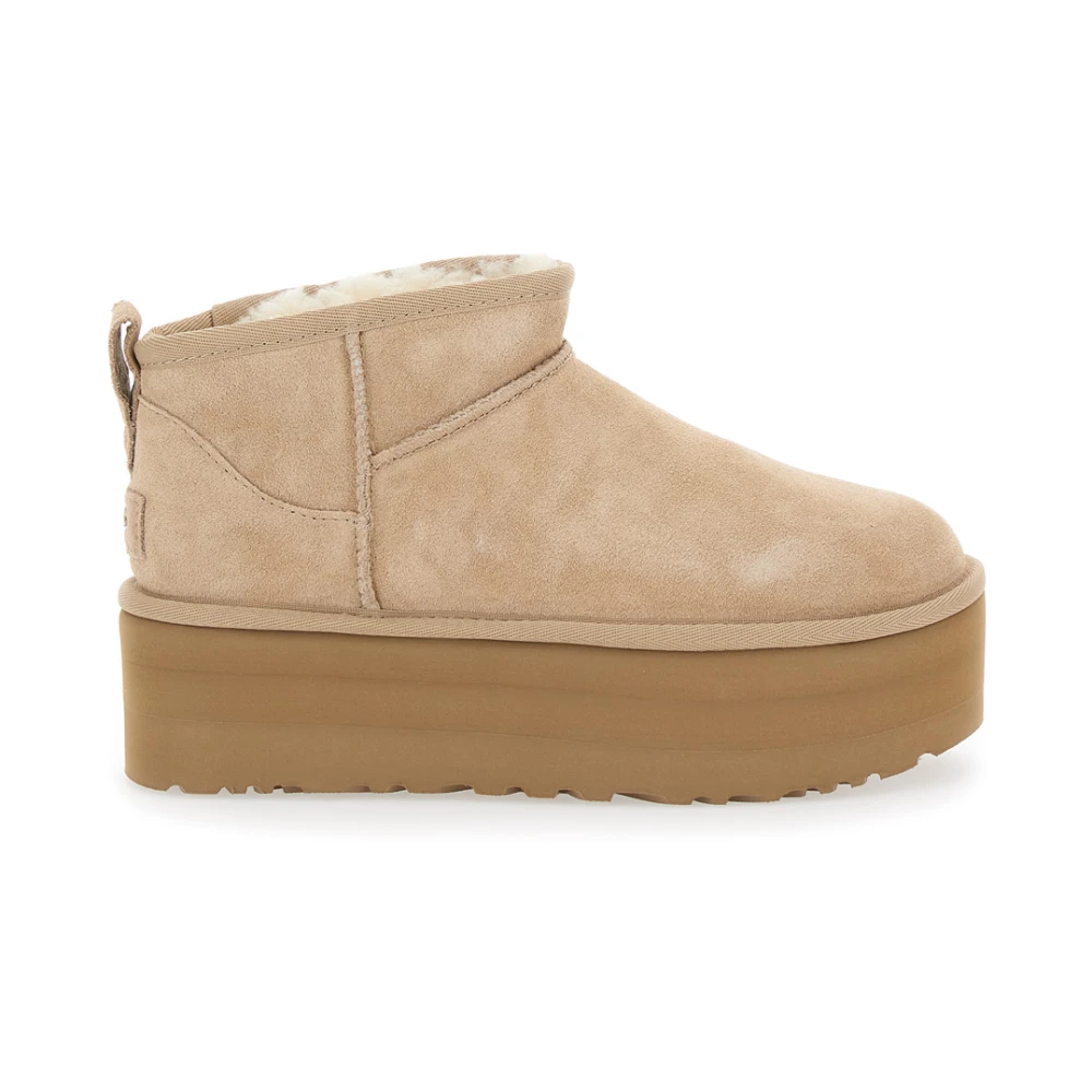 UGG Beige Classic Ultra Mini Platform Stövlar Beige, Dam