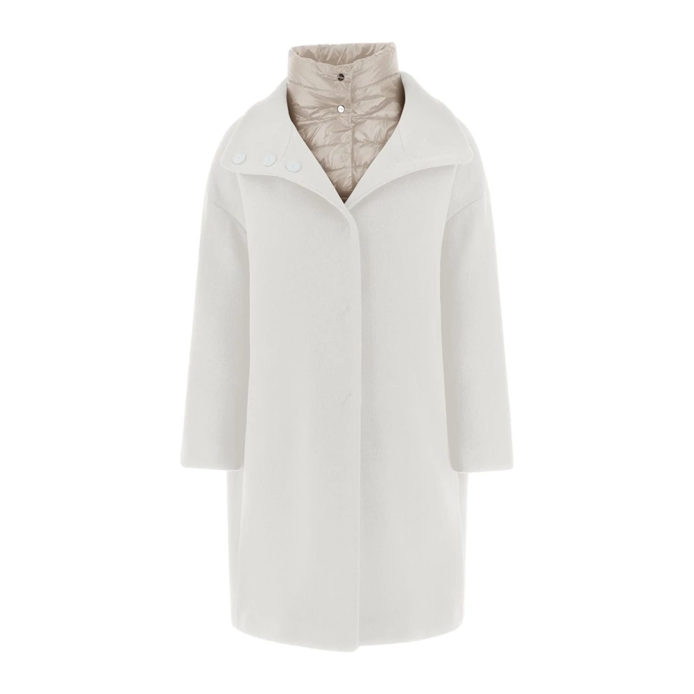 Herno Moderne Dubbel Nylon Ultralight Resort Jas White Dames