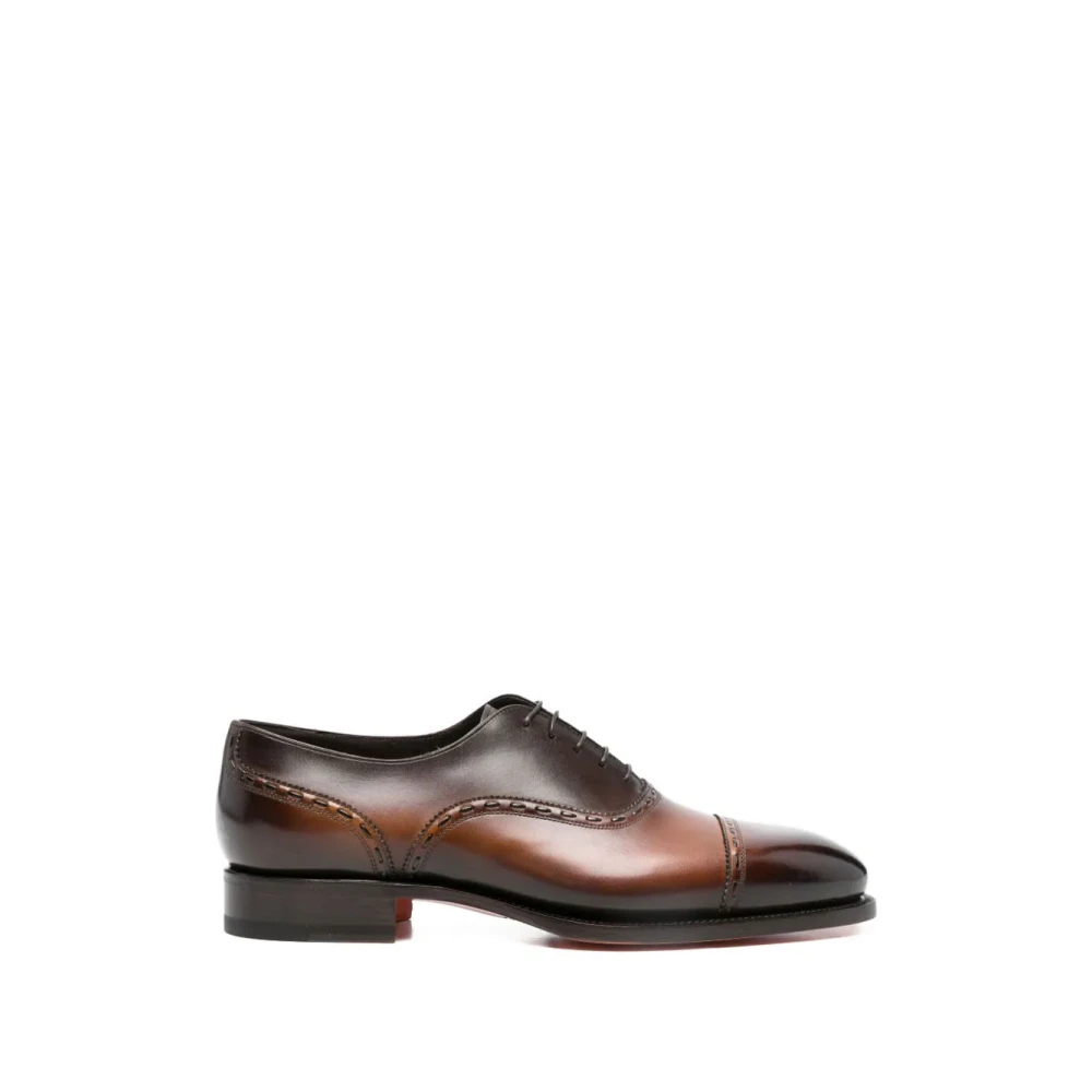 Santoni Men's Brown Dress Shoes, 6 Uk, Derby Shoes