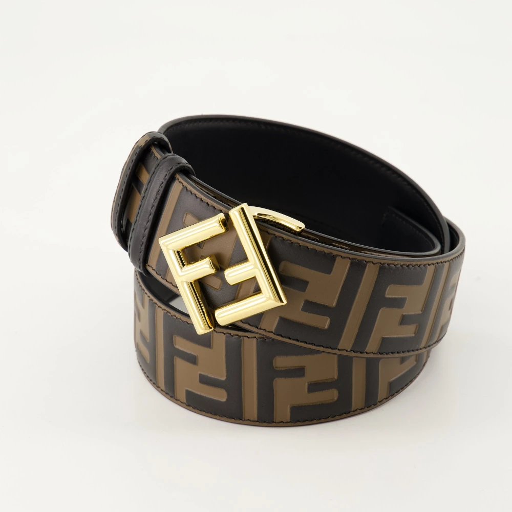 Fendi Omkeerbare FF Diamanten Riem Brown Dames