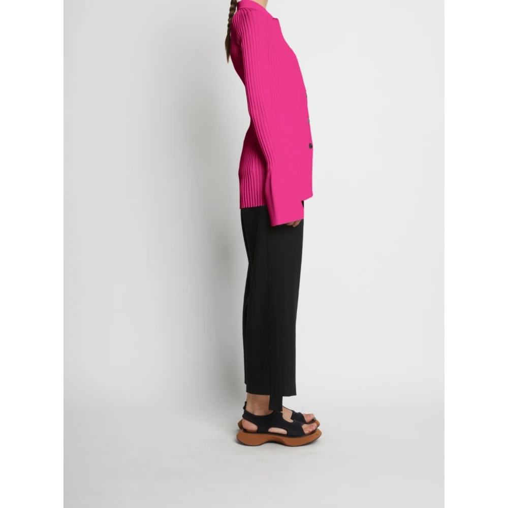 Proenza Schouler Ribgebreide Gekraagde Vest Pink Dames
