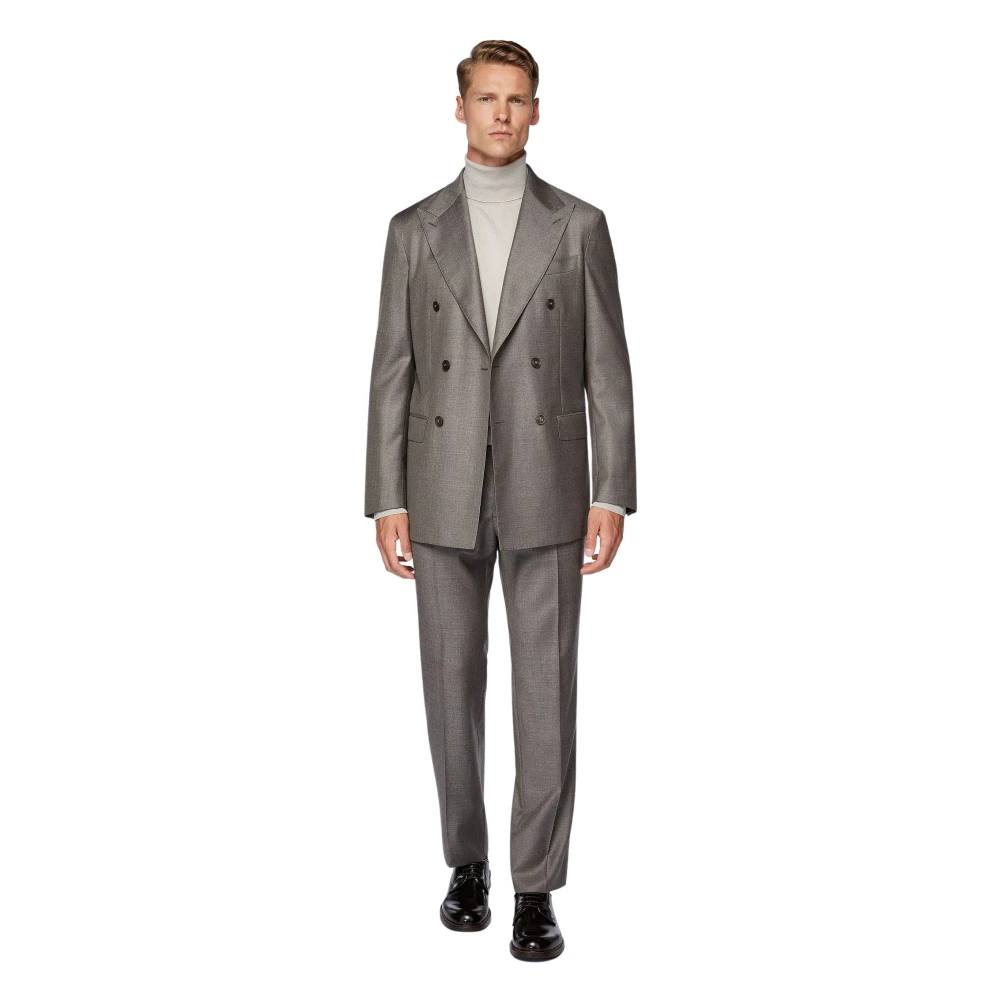 Boggi Milano Dubbelrijig Kostuum Gray Heren