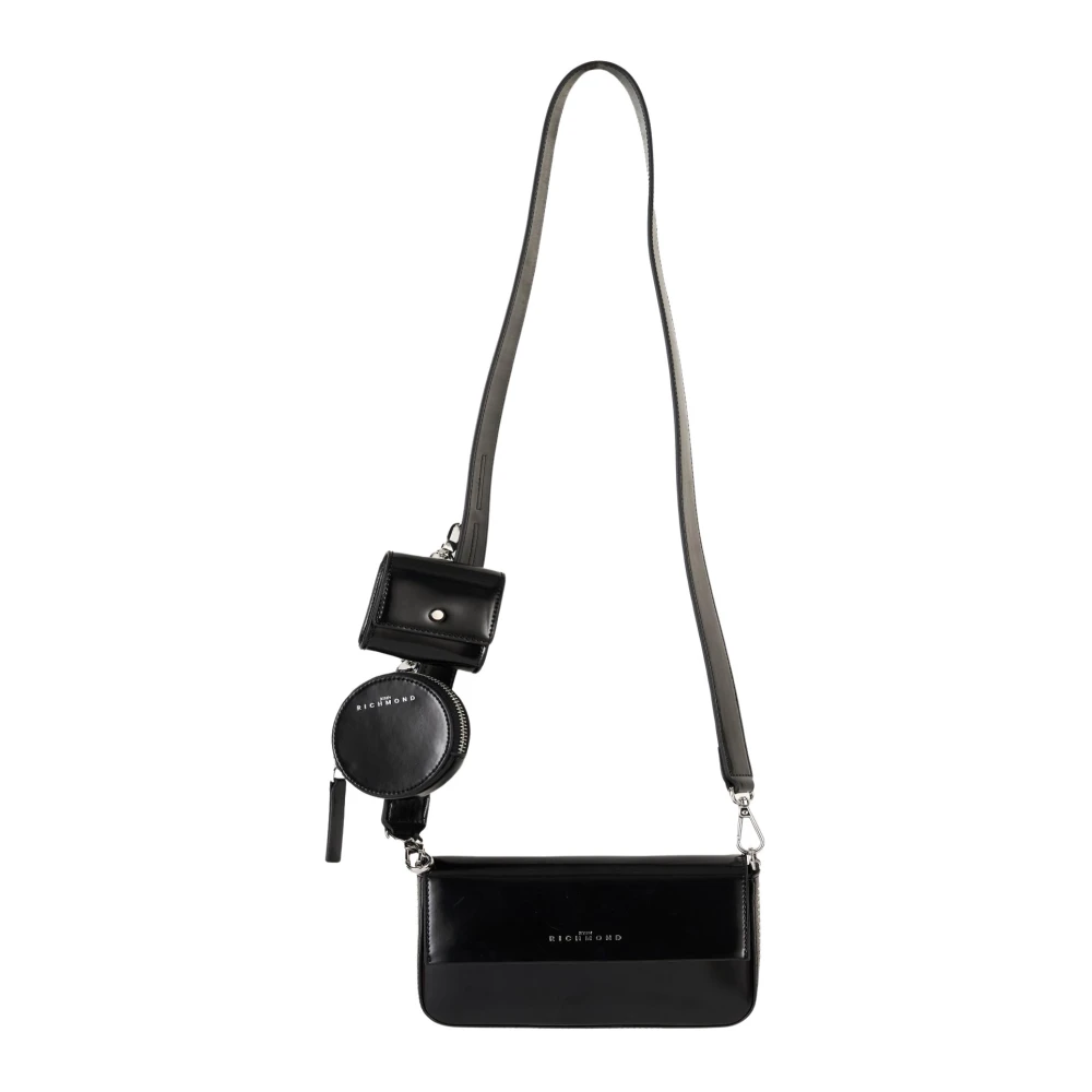 John Richmond Cross Body Bags, Female, One Size, Multipochette With Logo Black