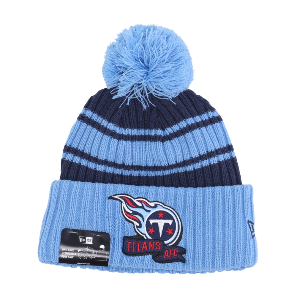 new era Tennessee Titans Pom Beanie Hat Blue Heren