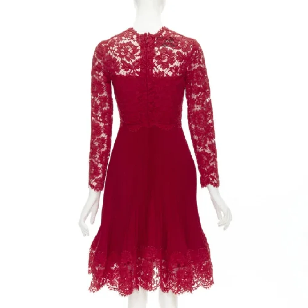 Valentino Vintage Pre-owned Silk dresses Red Dames