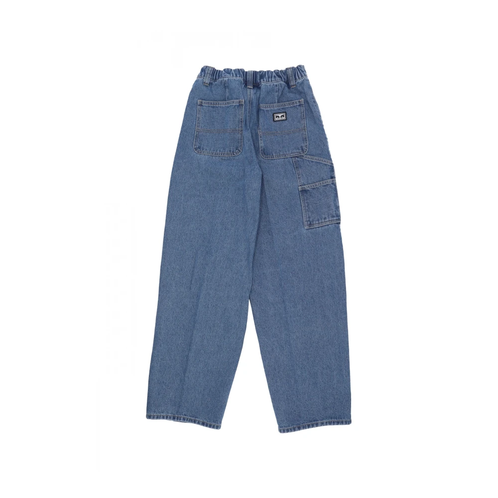 Obey Lily Carpenter Denim Jeans Blue Dames