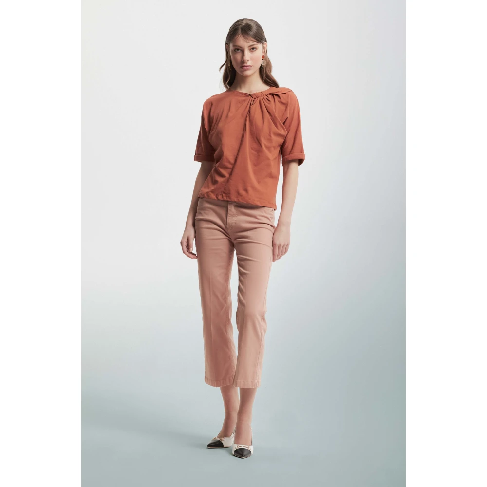 Kocca Wijde Korte Katoenen Broek Red Dames