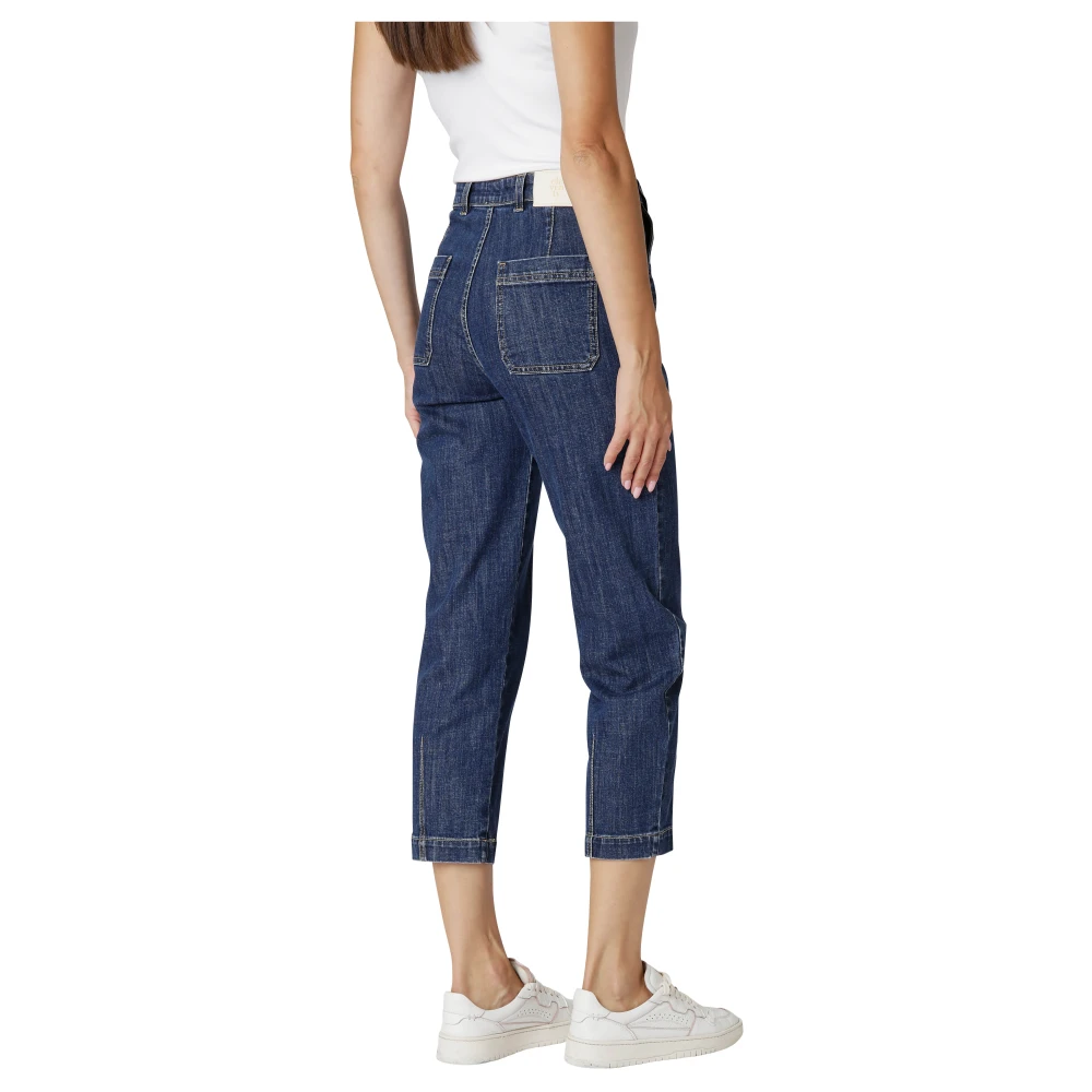 Eleventy Denim Katoen Vermoeidheid Broek Blue Dames