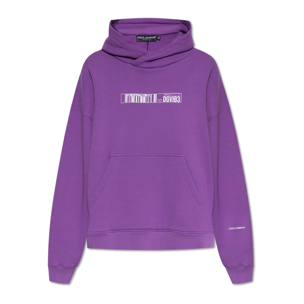 Dolce & Gabbana Bedrukte hoodie Purple Heren