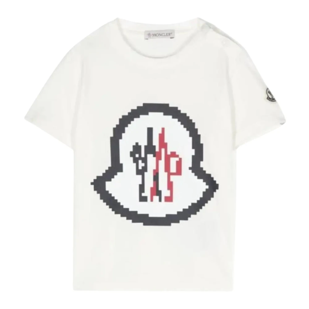 Moncler Barn Vit T-shirt med Logotyptryck White, Unisex