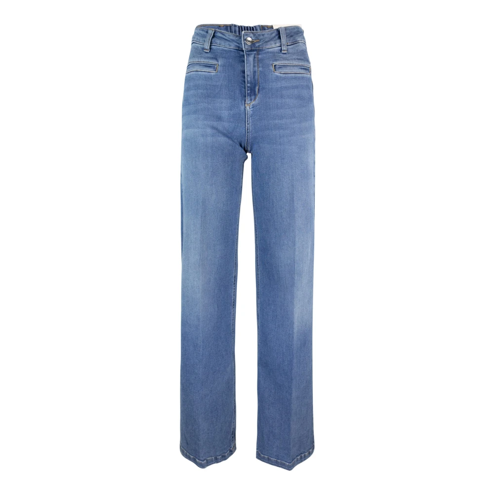 Liu Jo Blauwe hoge taille jeans met zakken Blue Dames