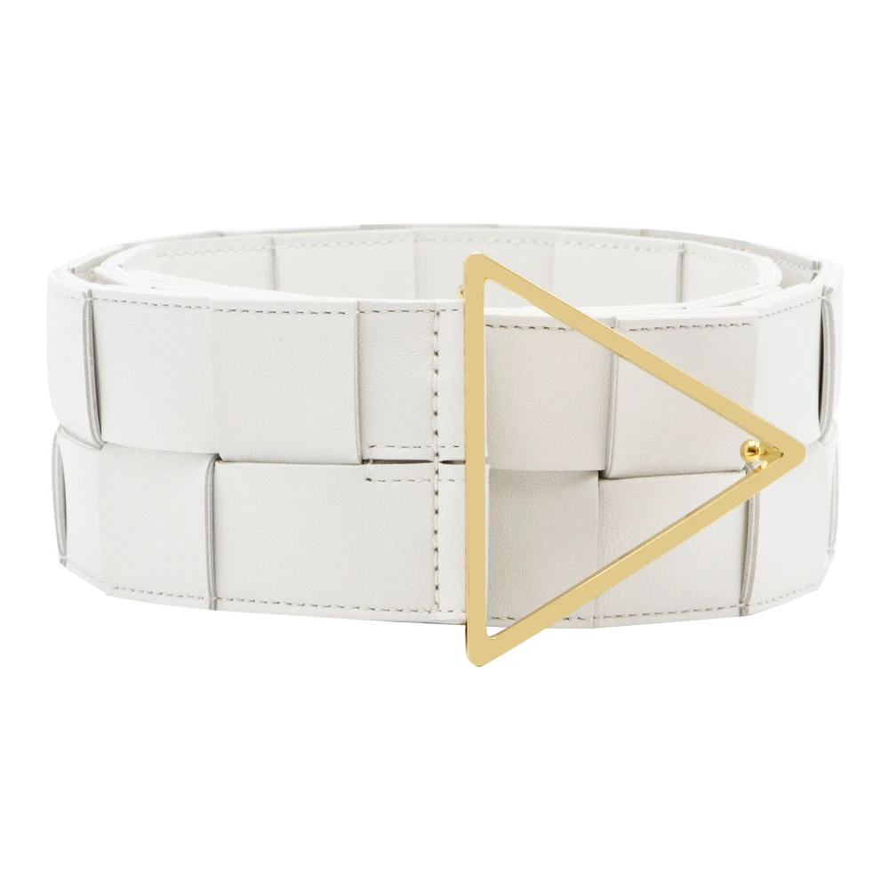 Bottega Veneta Intrecciato Nappa Leren Riem White Dames