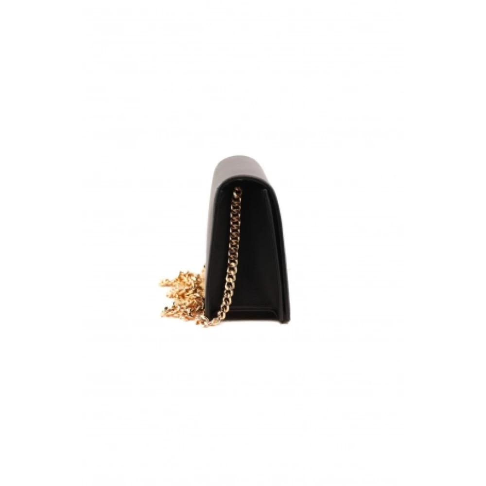 Elisabetta Franchi Zwarte Schoudertas met Gouden Logo Black Dames