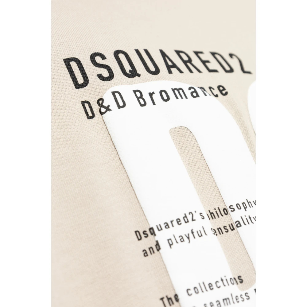Dsquared2 T-shirt met bedrukt logo Beige Heren