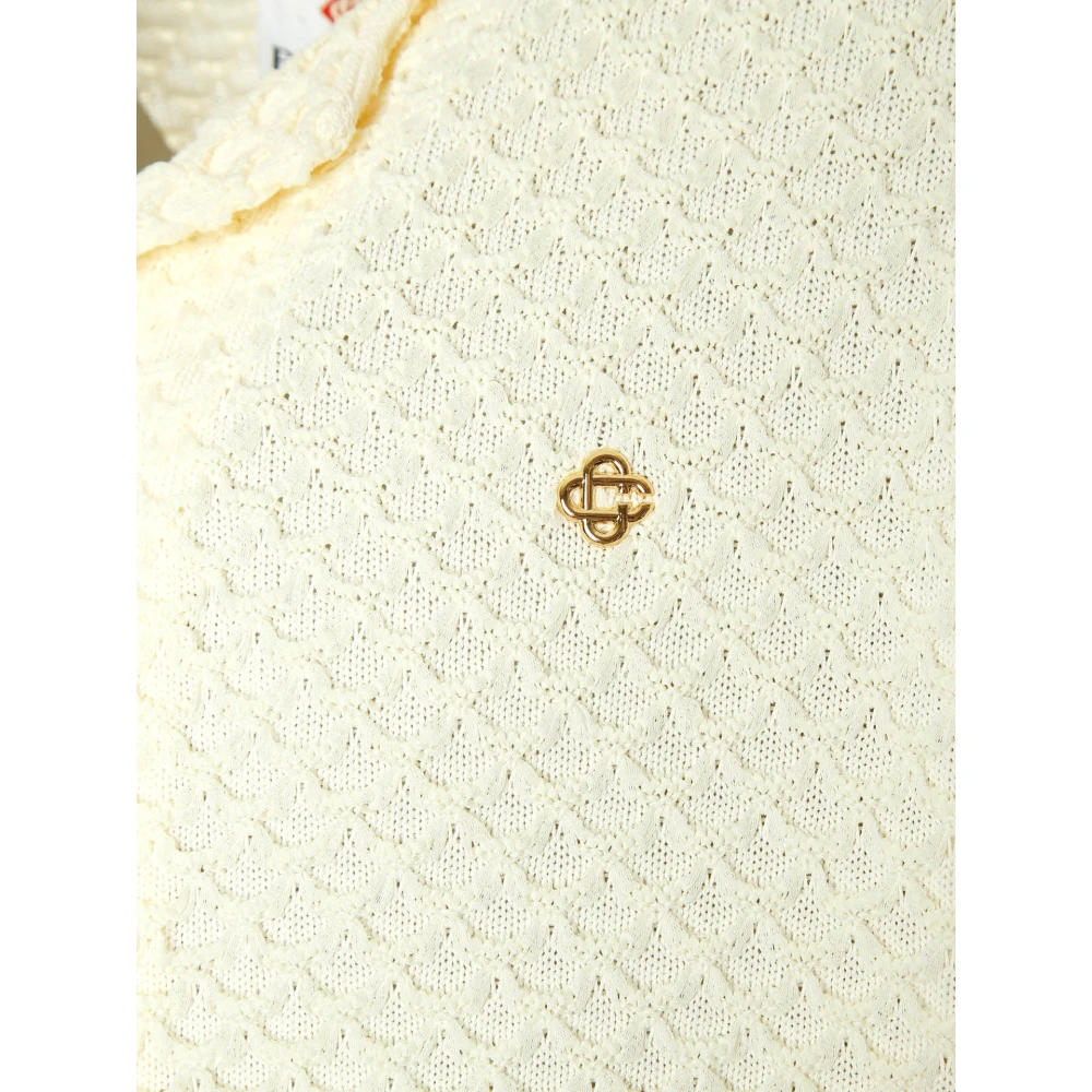 Casablanca Zomer Polo Gebreid Shirt met Knoopsluiting Beige Heren