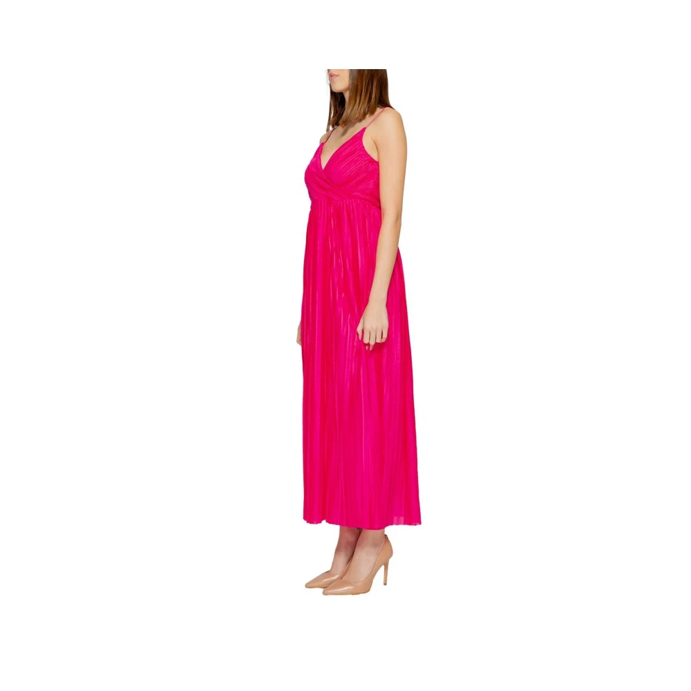 Only Multicolor Lange Polyester Jurk Lente Zomer Collectie Pink Dames
