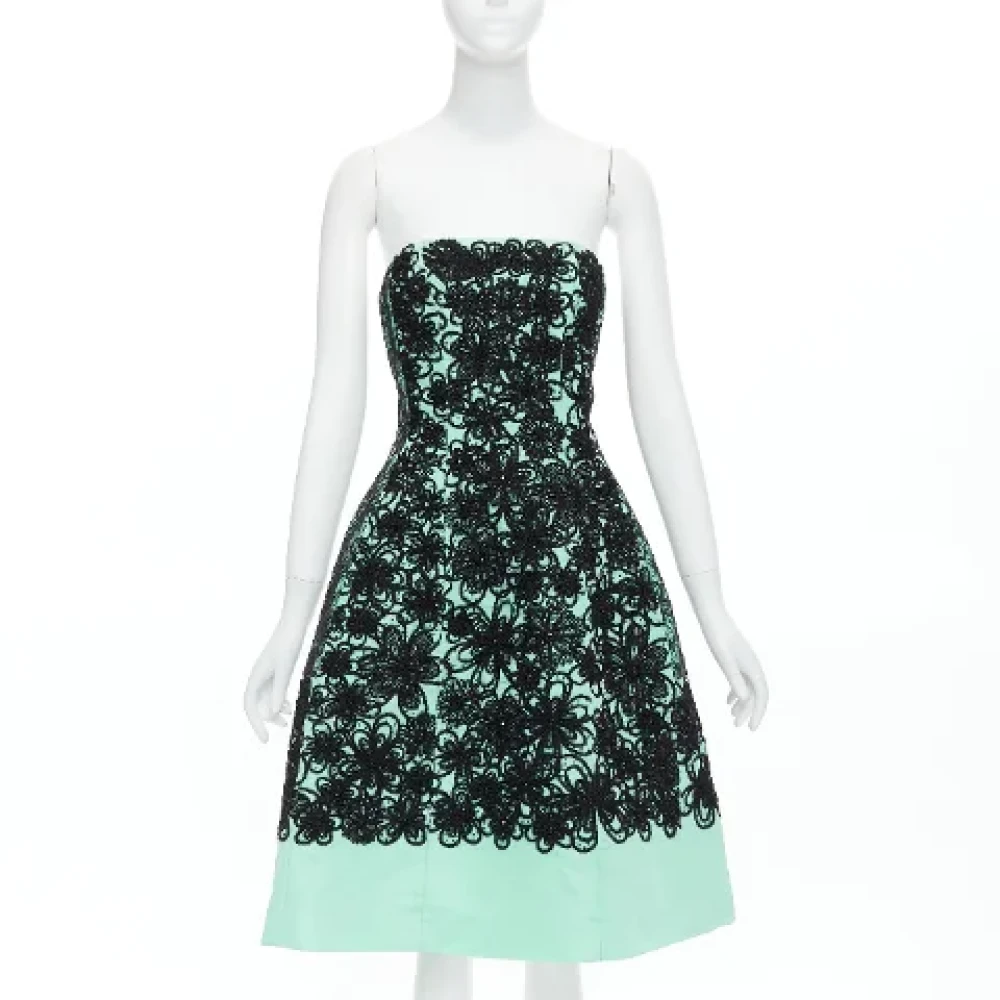 Oscar De La Renta Pre-owned Pre-owned Silke klnningar Green, Dam