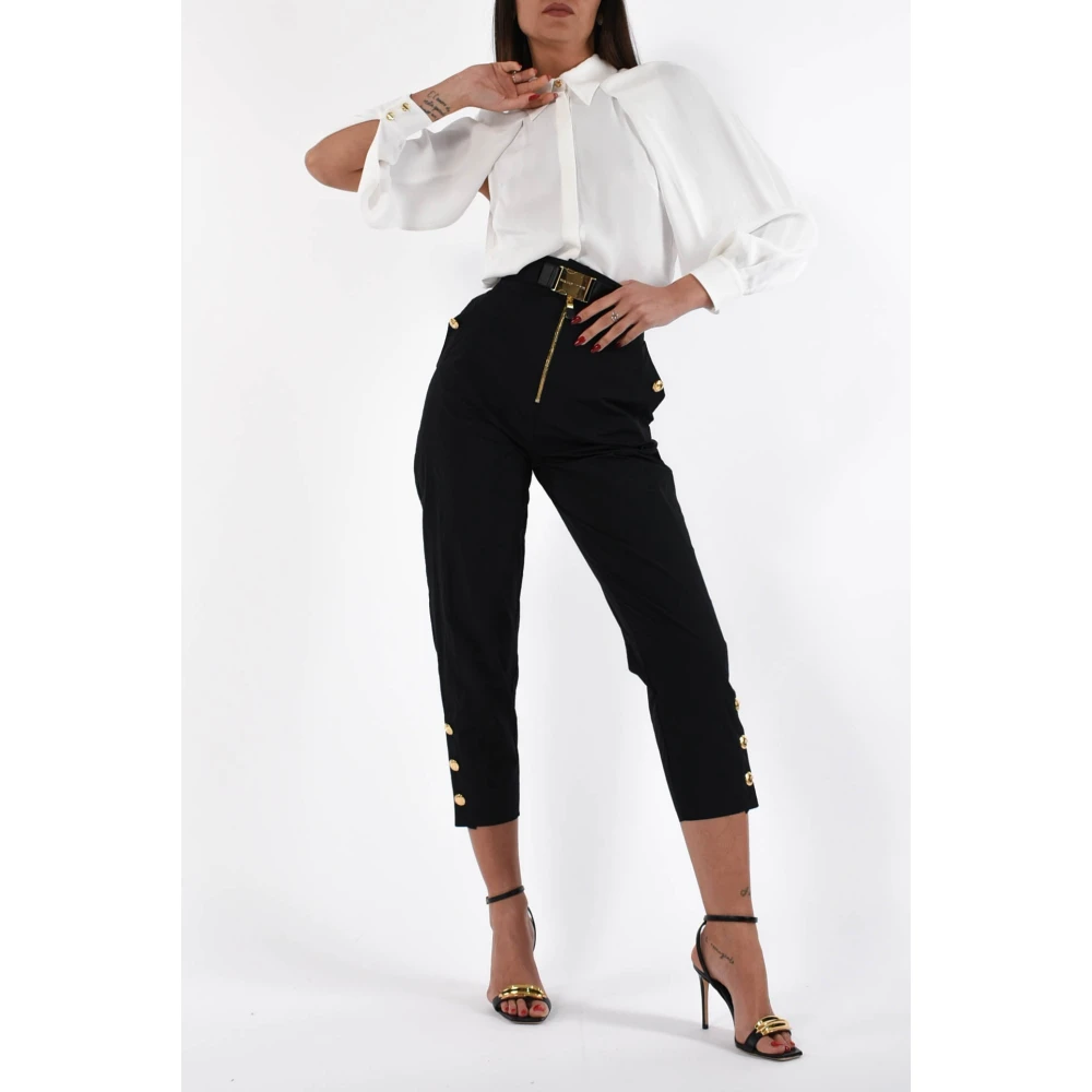 Elisabetta Franchi Technische zeilbroek met riem Black Dames