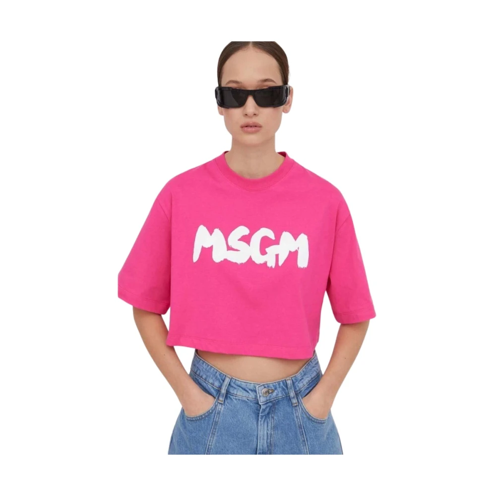 Msgm - Tops > T-Shirts - Pink - Msgm - Modalova