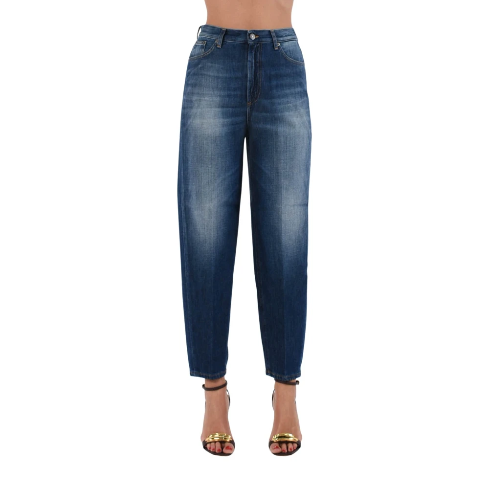 Dondup Wide leg jeans met lage taille Bessie model Blue Dames