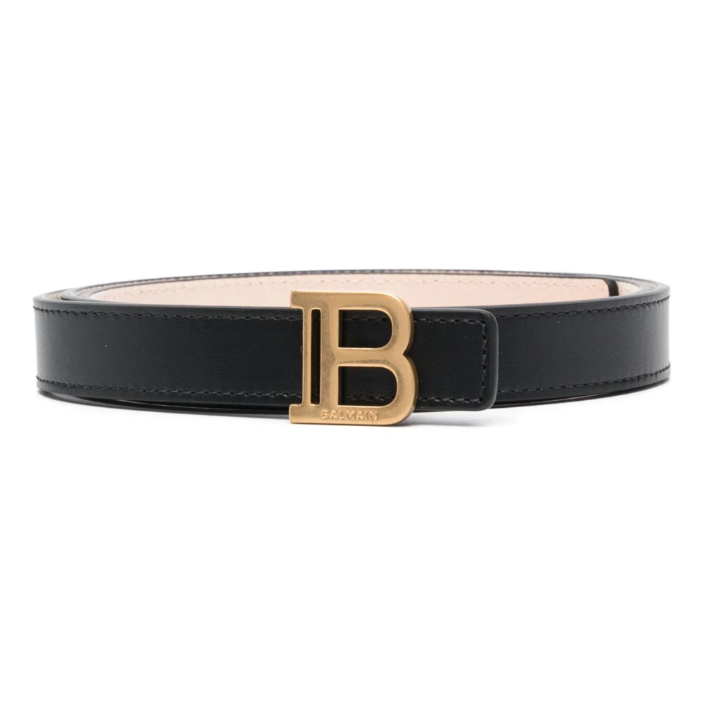 Balmain Kalfsleer Zwart B-Riem Black Dames
