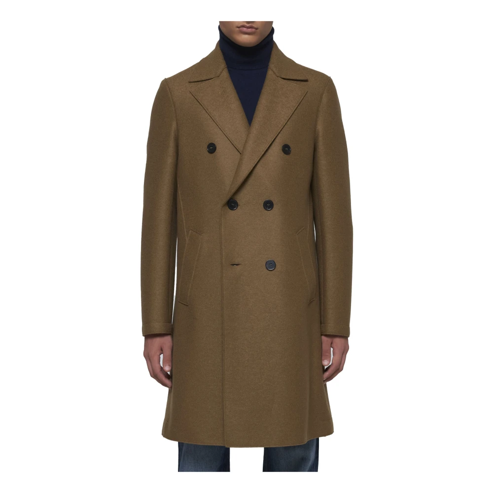 Harris Wharf London Double-Breasted Jas Brown Heren