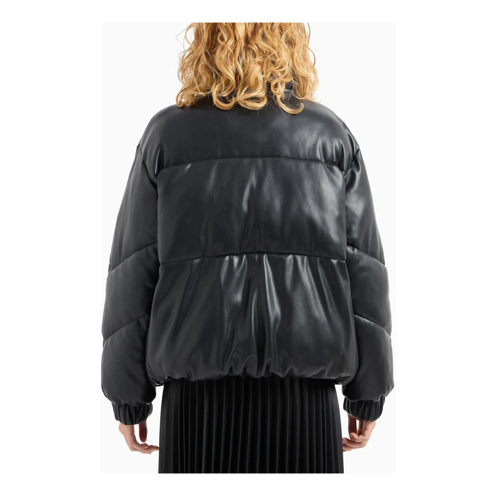Armani Exchange Gewatteerde Hoge Hals Zwarte Jas Black Dames