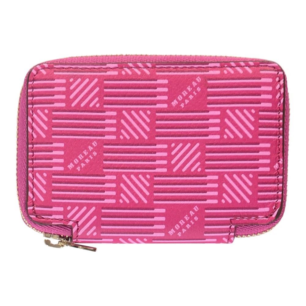 Moreau Paris Korrelig Leren Ritsportemonnee Pink Dames