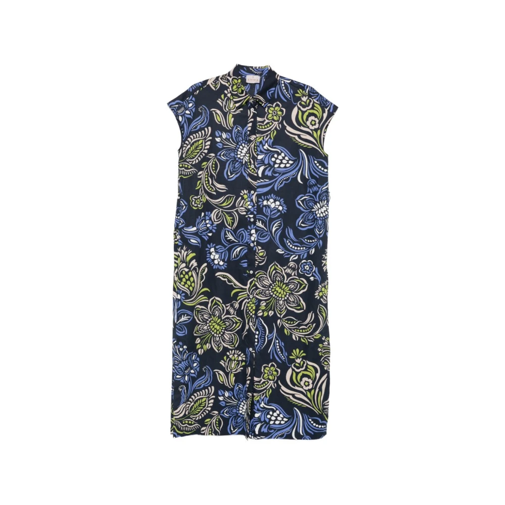 Marella Women's Blue Shirt Dresses, L, Chemisier Cotone