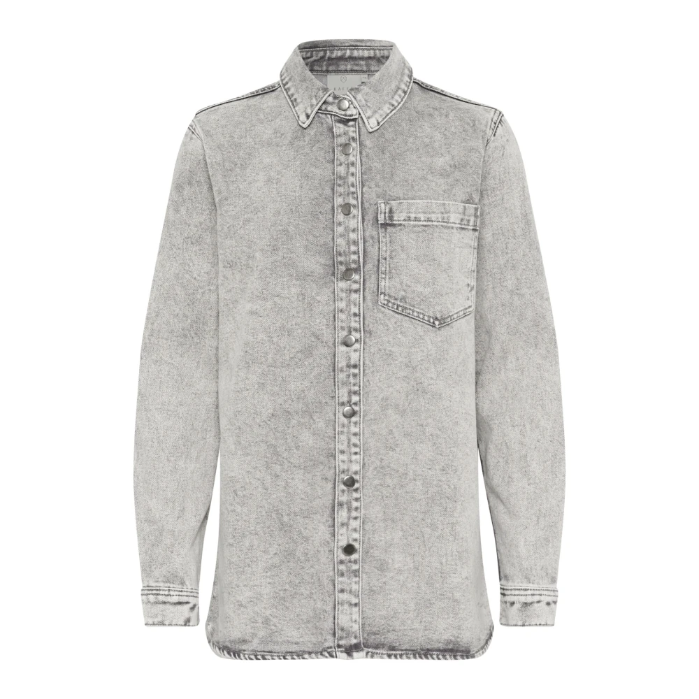 Kaffe Denim Shirt Kaamelia Grijs Gewassen Blue Dames