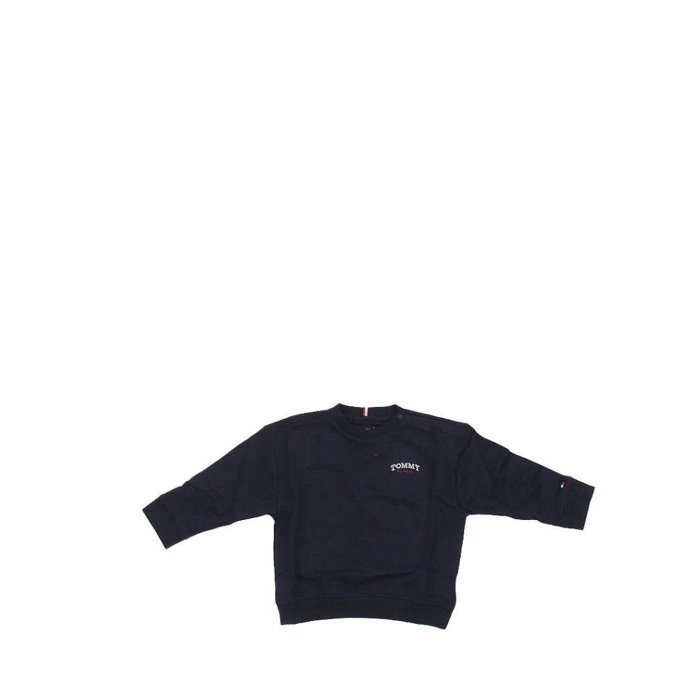 Tommy Hilfiger Unisex Kids Blue Logo Embroidery Terry Crew Neck Sweatshirt - Kids Sweatshirts - 4 Y - Kids