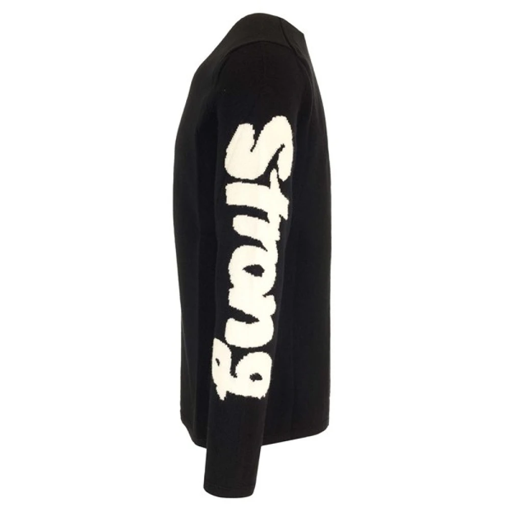 Comme des Garçons Zwarte wollen trui met ronde hals Strong Will Black Heren