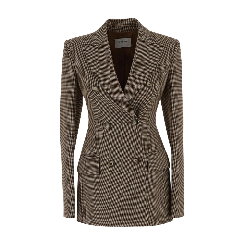 SPORTMAX Wollen jas voor buitenactiviteiten Brown Dames
