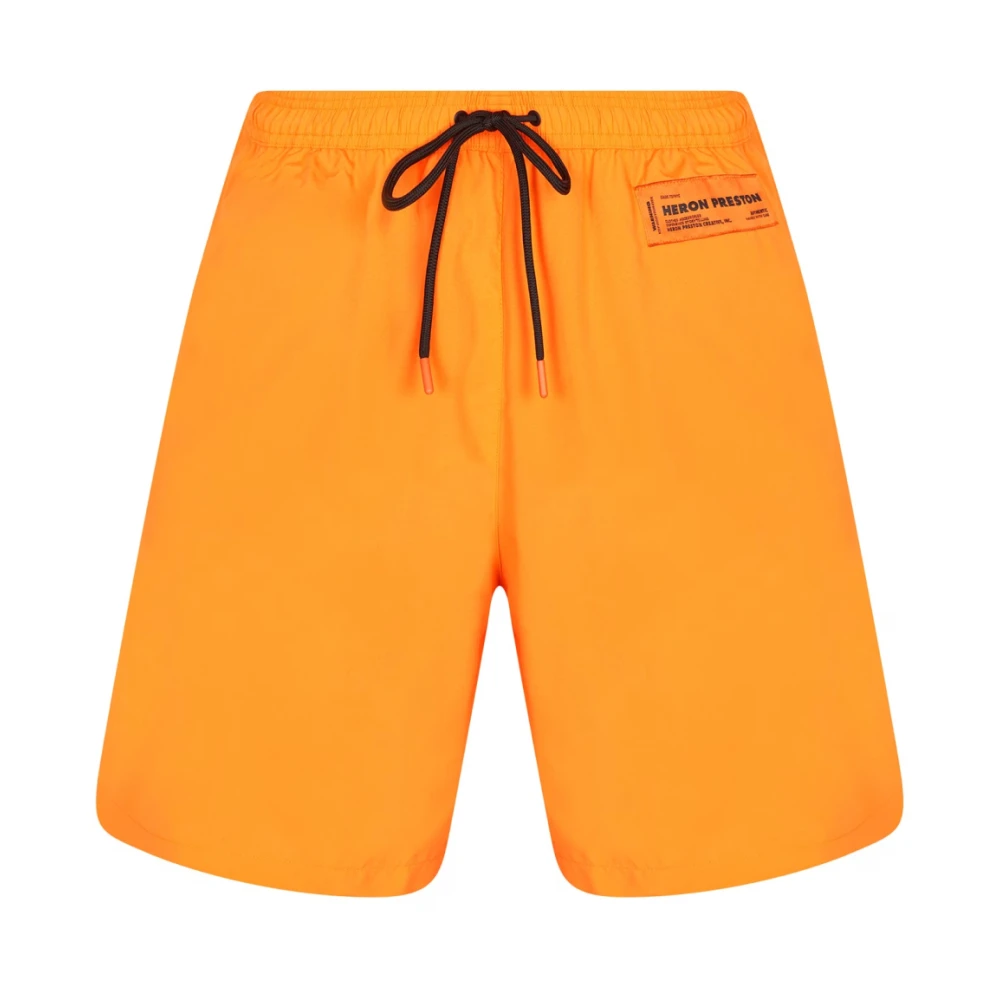 Heron Preston Oranje Logo Patch Zwemshorts Orange Heren