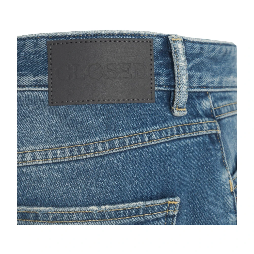 closed Blauwe Straight Fit Distressed Jeans Blue Heren